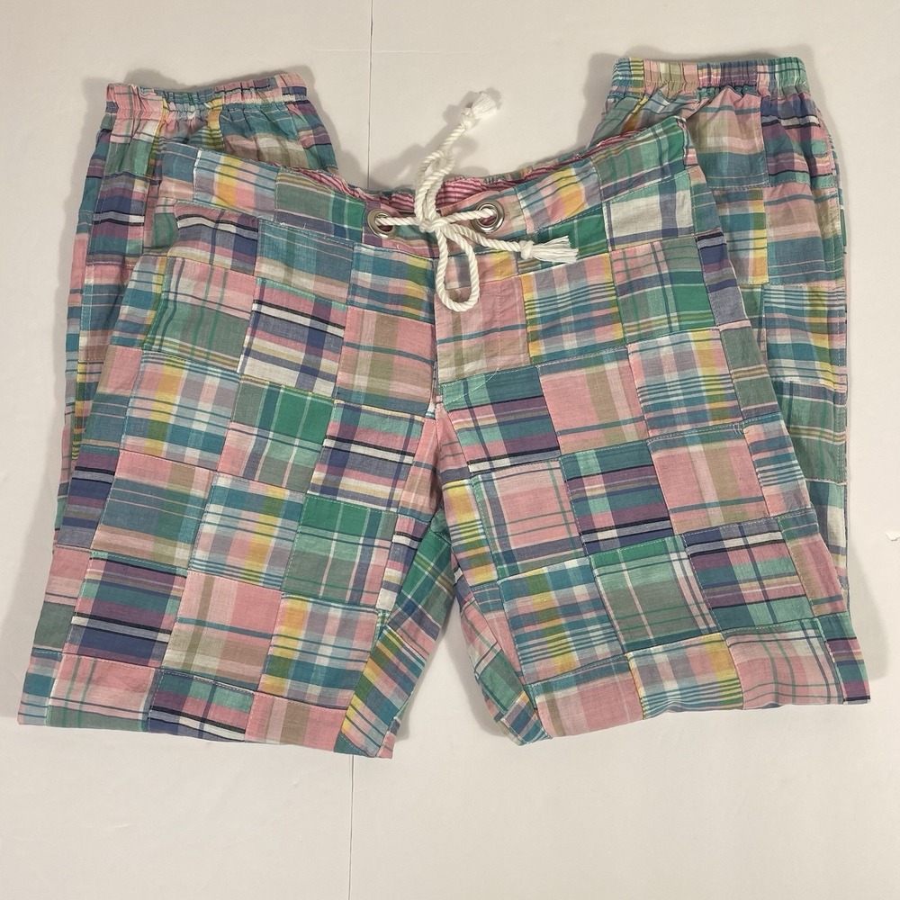 Planet Gold Multicolor Plaid Joggers